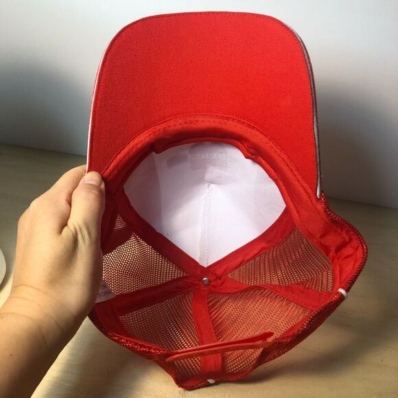 Wurth Tour De Suisse Hat Cap Spell Out Logo Snap Back Trucker Baseball Dad Red - Picture 7 of 7